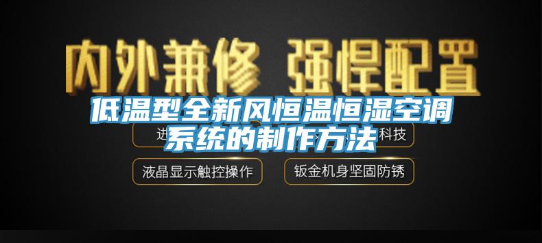 低溫型全新風恒溫恒濕空調系統的制作方法