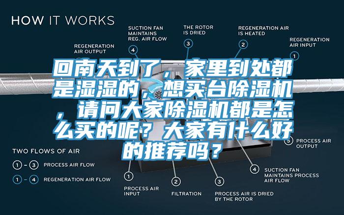 回南天到了，家里到處都是濕濕的，想買臺(tái)除濕機(jī)，請(qǐng)問大家除濕機(jī)都是怎么買的呢？大家有什么好的推薦嗎？