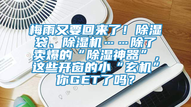 梅雨又要回來了！除濕袋、除濕機……除了賣爆的“除濕神器”，這些開窗的小“玄機”你GET了嗎？